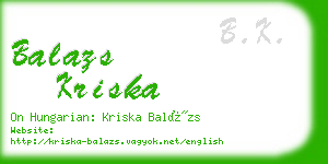 balazs kriska business card